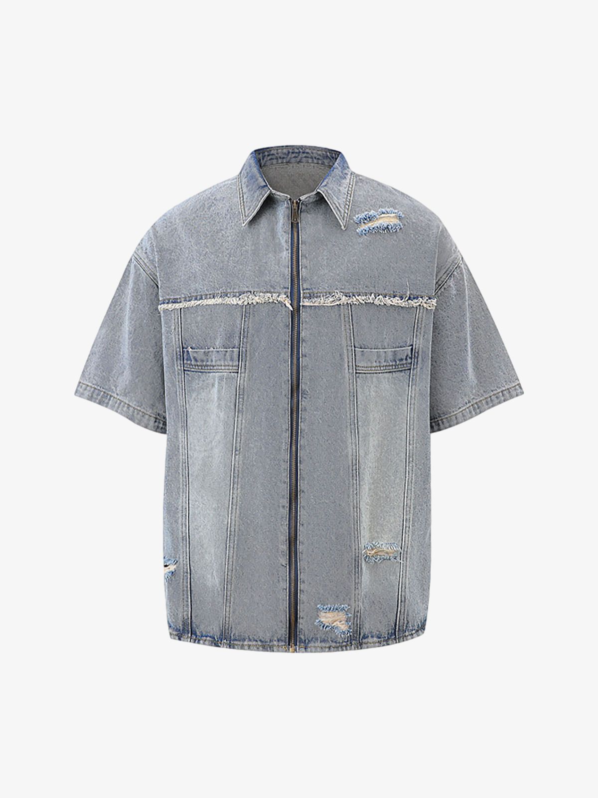 Distressed Ripped Denim Suit - 2460