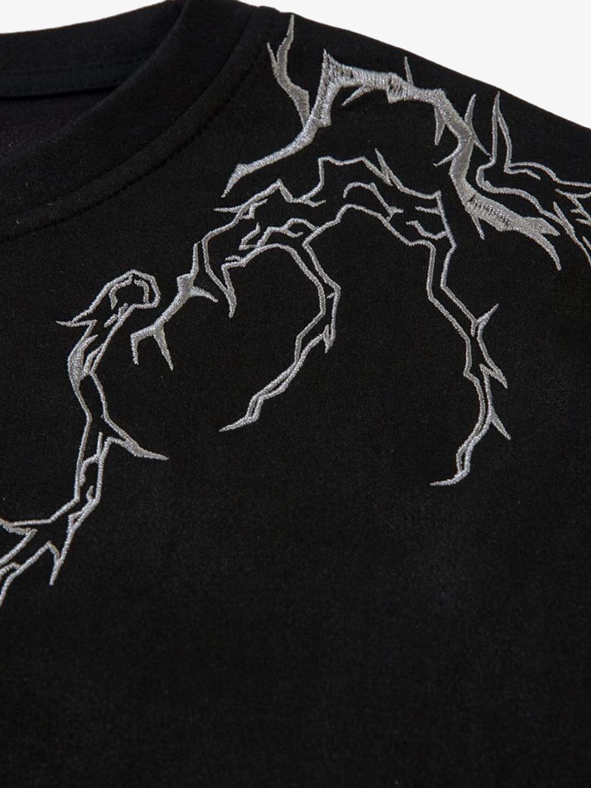 Thorn Embroidery Suede T-Shirt
