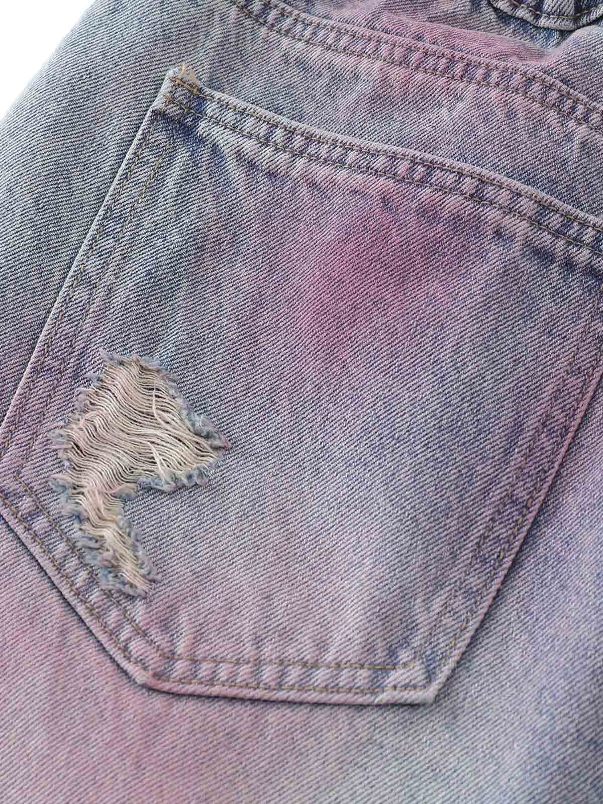 Shorts Distressed Tie-Dye Denim