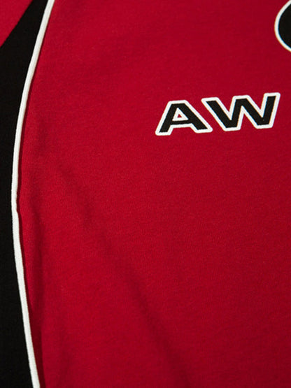 Color-Blocked Strip Racing T-shirt - 2076