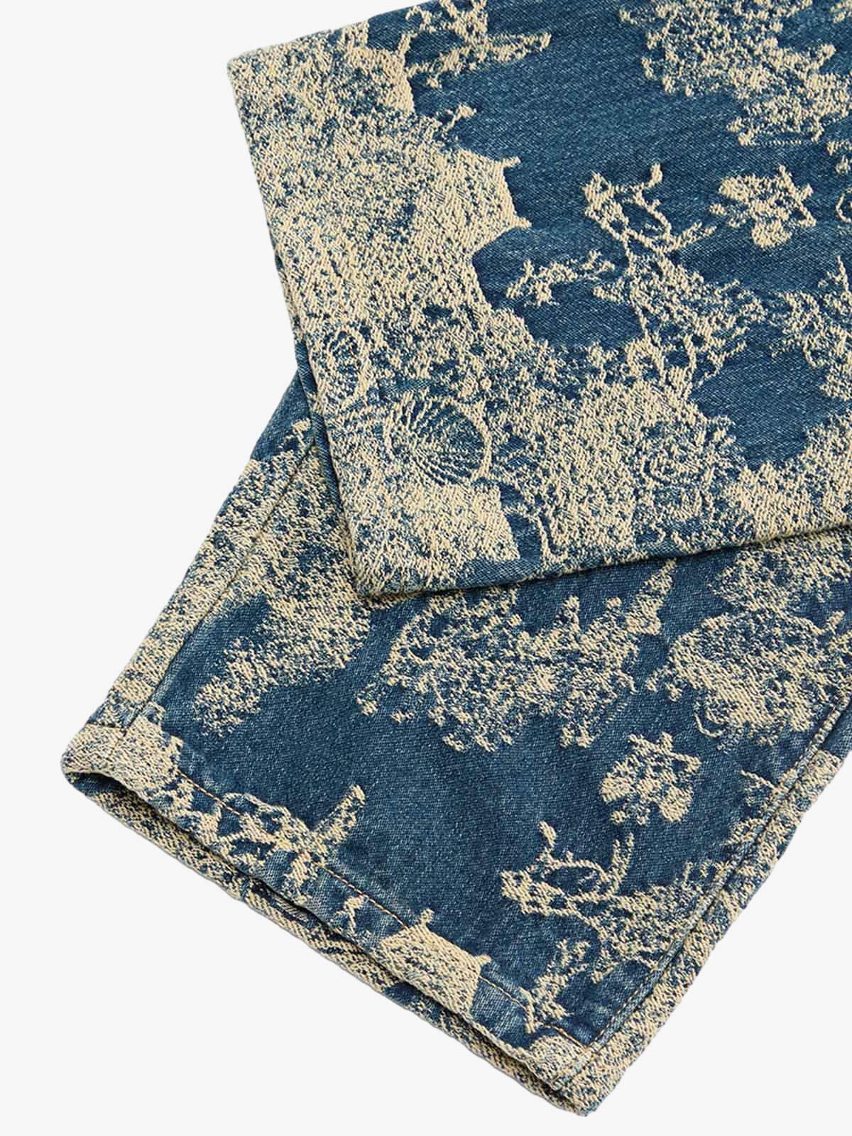 Landscape Jacquard Straight Jeans