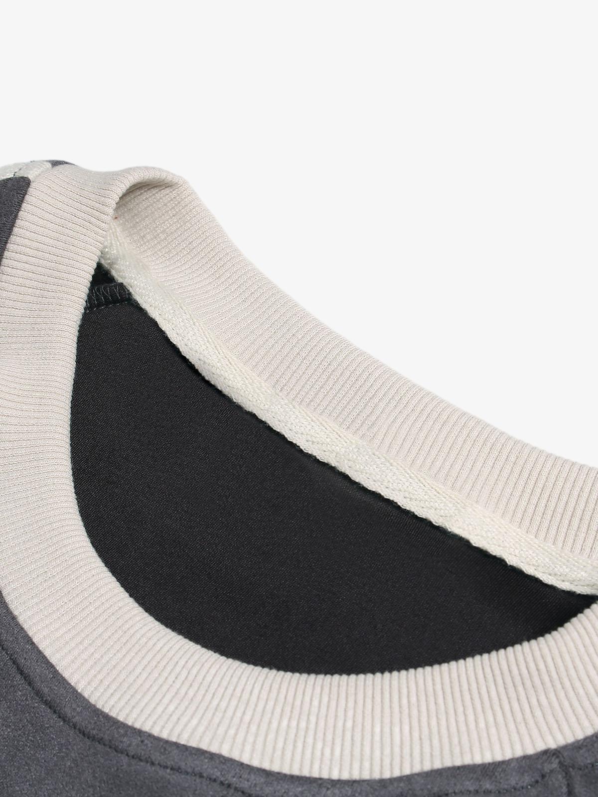 Camiseta Suede Contrast Spliced Oversize