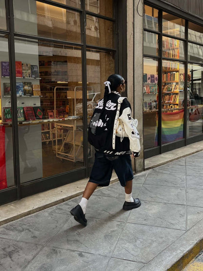 Jaqueta College Pink Terry Patch Baseball Jersey