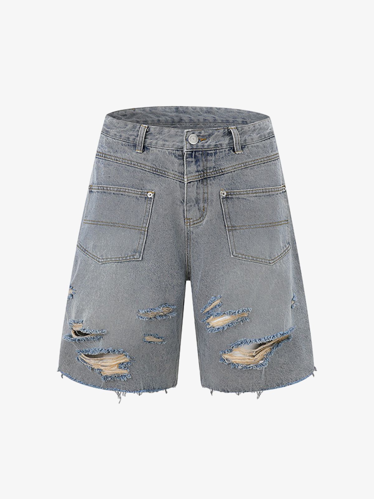 Distressed Ripped Denim Suit - 2460