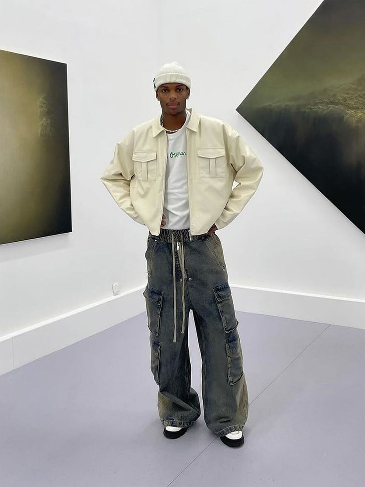 Calça Wide Leg Mult Cargo Jeans