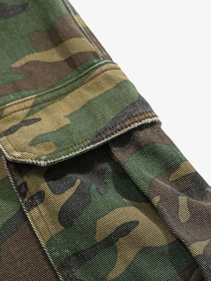 Calça Cargo Camouflage Flared