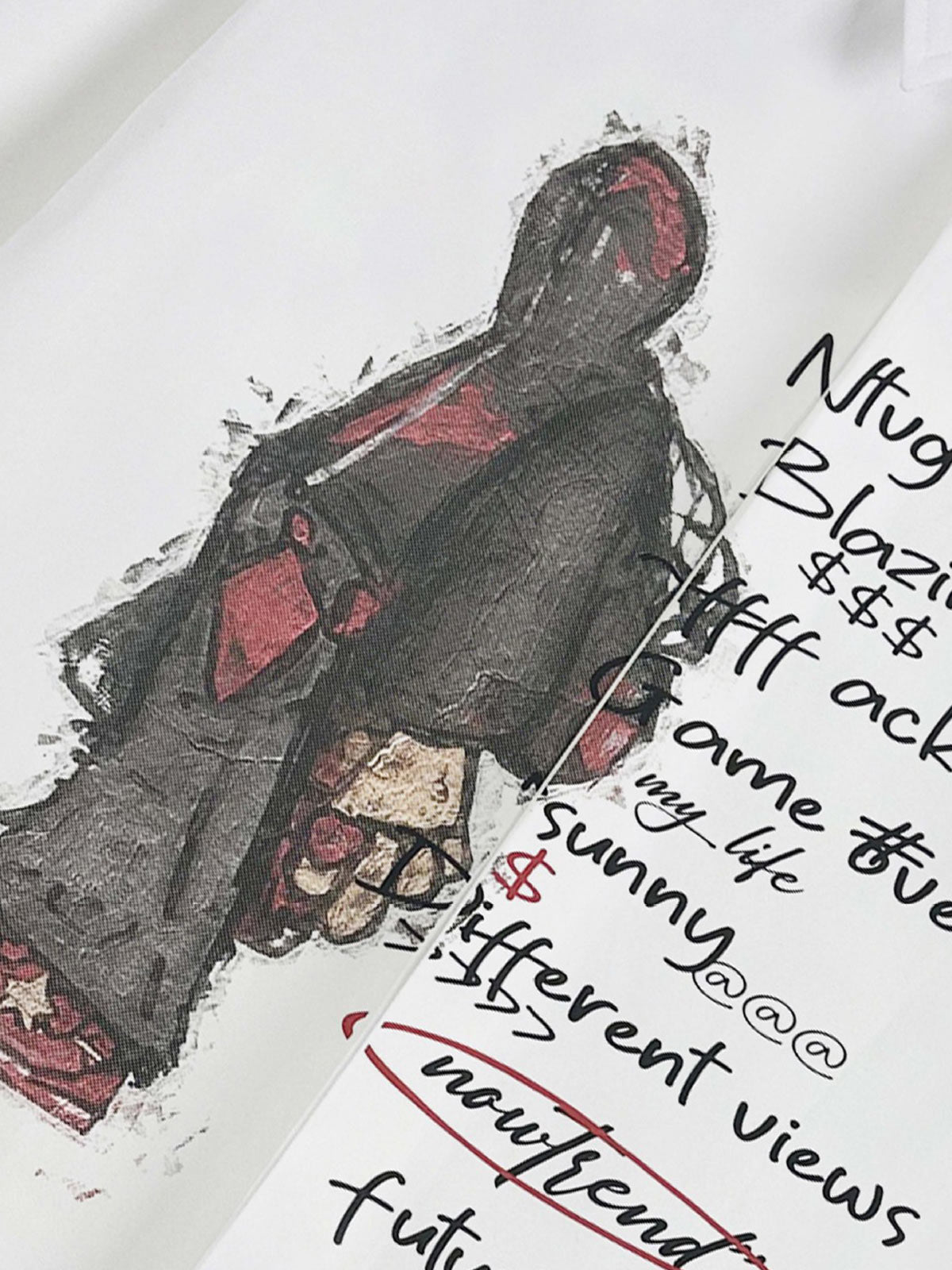 Graphic Portrait Print Long-Sleeve Shirt