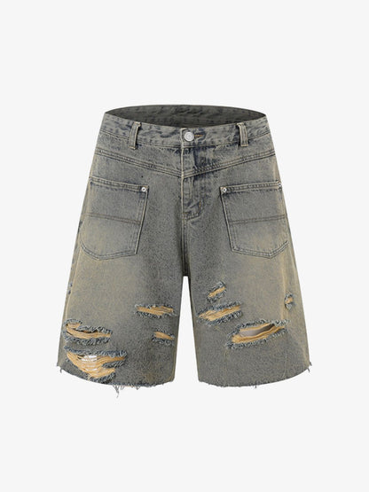 Distressed Ripped Denim Suit - 2460