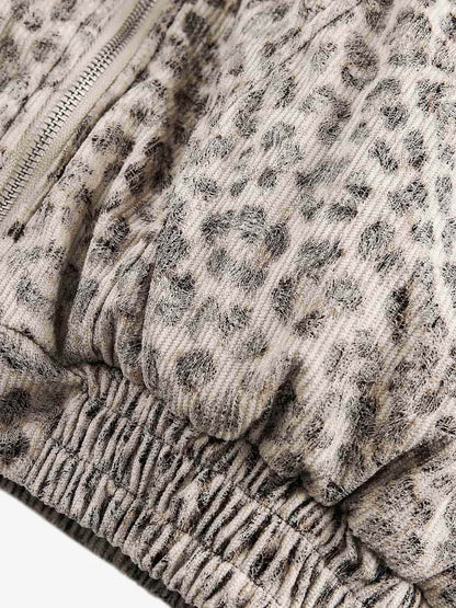 Cheetah Print Mink Fur Hooded Jacket - 2270