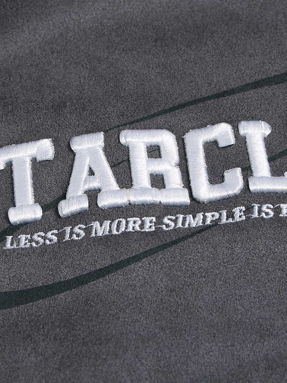 Camiseta Suede Contrast Spliced Oversize