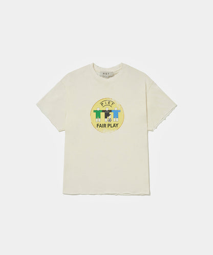 Fair Play Raw Edge T-shirt  Bone White