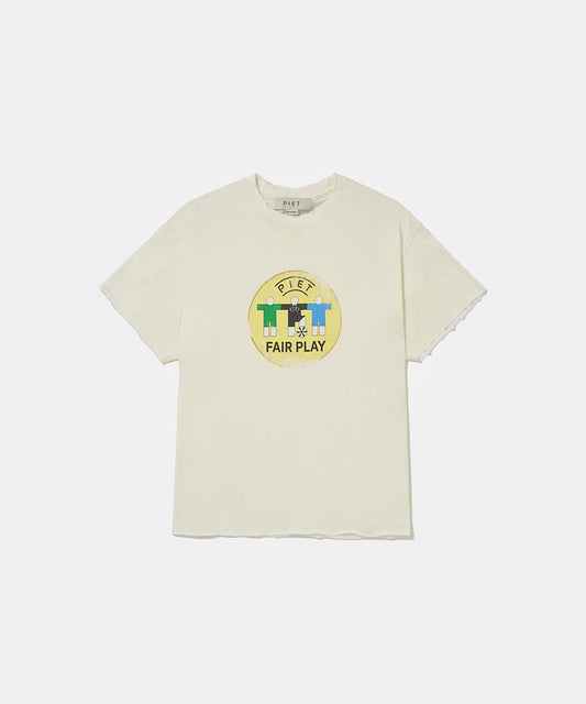 Fair Play Raw Edge T-shirt  Bone White