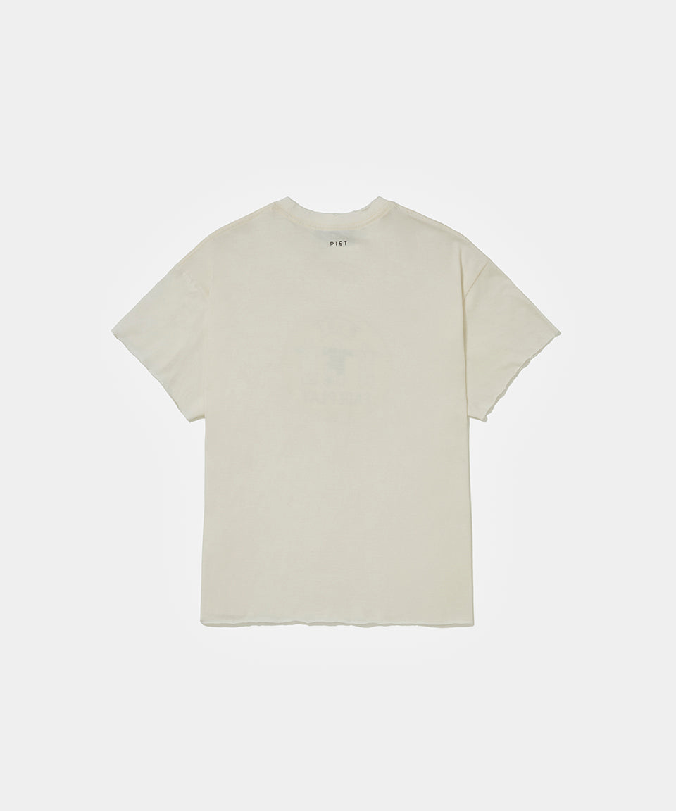 Fair Play Raw Edge T-shirt  Bone White