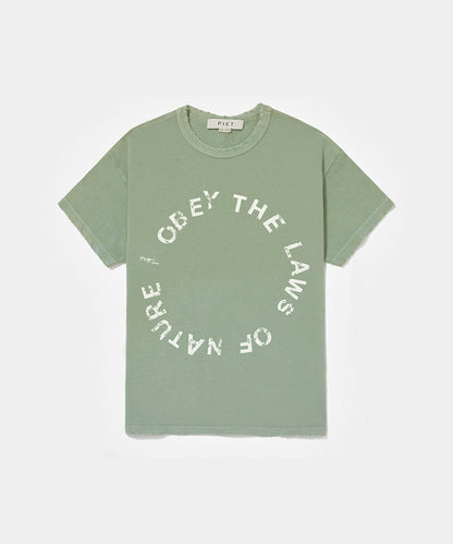 I Obey Fitted Tee - Light olive