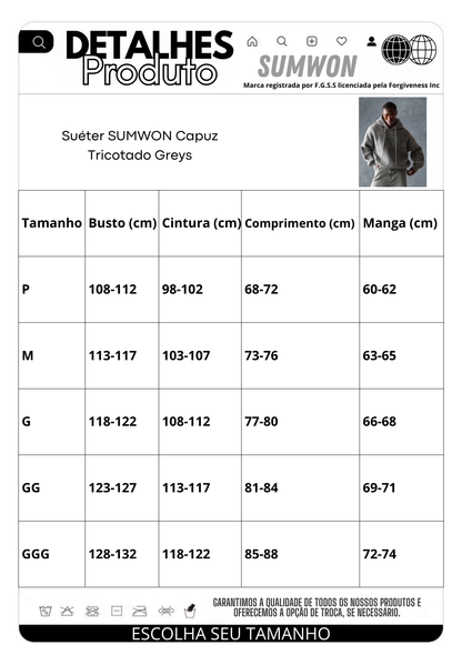 Suéter SMWN Capuz Tricotado Greys